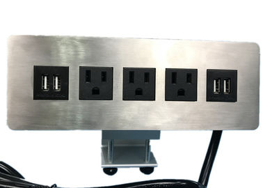 calidad  Edge Mount Desktop Power Outlet With USB 4 Port ,3 Outlet Power / Data Distribution Unit fábrica