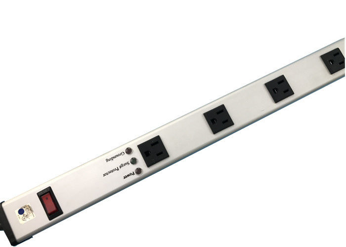 Tira fina del poder de 9 mercados con en del interruptor, multitoma 15A 125VAC del protector de sobretensiones